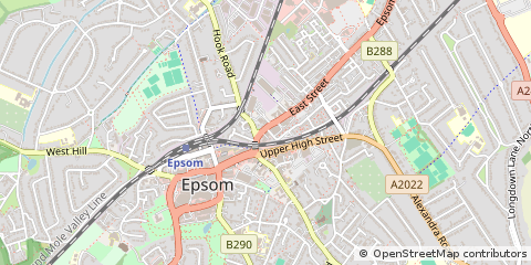 Map of Epsom, Surrey