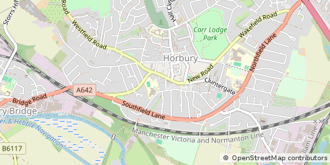 Map of Wakefield, West Yorkshire