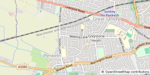 Map of Warrington, Cheshire