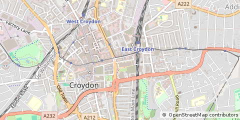 Map of Croydon, Surrey