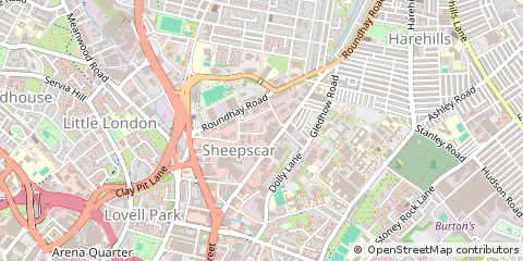 Map of Leeds, West Yorkshire