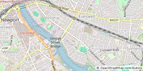 Map of Newport City, Newport Gwent