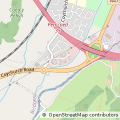 Map of Bridgend, MID Glamorgan