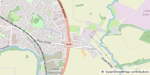 Map of Ludlow, Shropshire