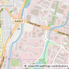 Map of Swansea, West Glamorgan