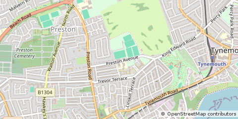 Map of North Shields, Tyne and Wear