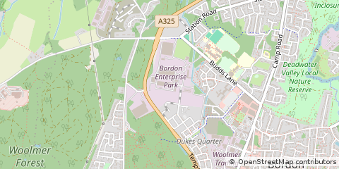 Map of Bordon, Surrey