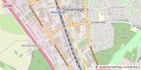 Map of Stevenage, Hertfordshire