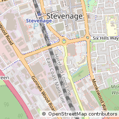Map of Stevenage, Hertfordshire