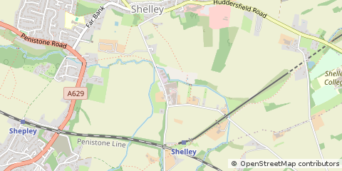 Map of Huddersfield, West Yorkshire