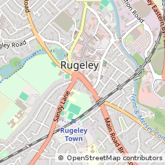 Map of Rugeley, Staffordshire