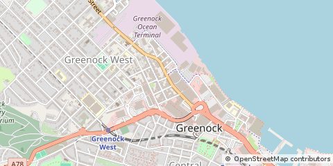 Map of Greenock, Renfrewshire