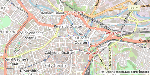Map of Sheffield, South Yorkshire