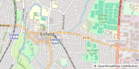 Map of Enfield, Middlesex