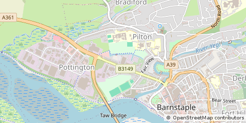 Map of Barnstaple, Devon