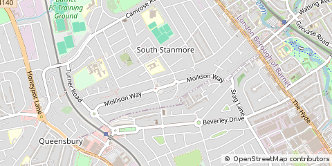 Map of Edgware, Middlesex