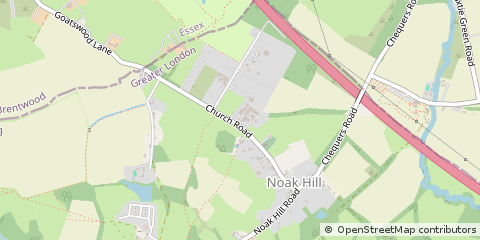 Map of Noak Hill Romford, Essex
