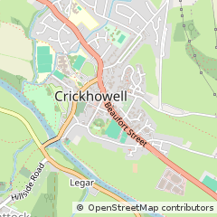 Map of Crickhowell, Powys