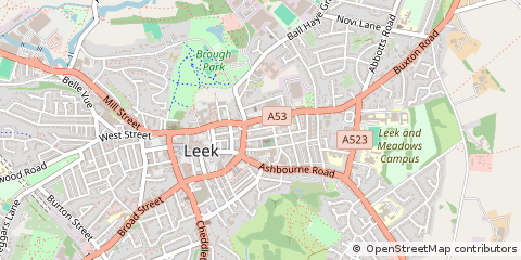Map of Leek, Staffordshire