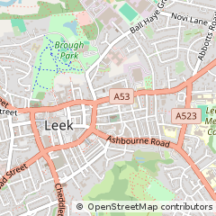 Map of Leek, Staffordshire