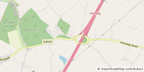 Map of Sapcote, Leicestershire
