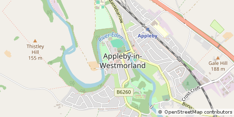 Map of Appleby-in-Westmorland, Cumbria