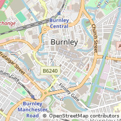 Map of Burnley, Lancashire