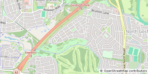 Map of Newcastle Upon Tyne, Tyne and Wear