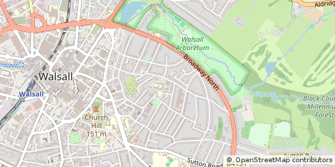 Map of Walsall, West Midlands