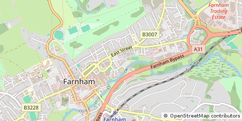Map of Farnham, Surrey