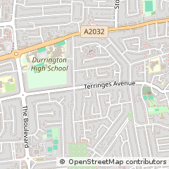 Map of Worthing, West Sussex,