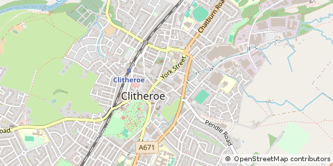 Map of Clitheroe, Lancashire