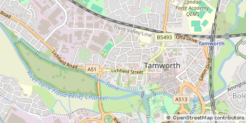 Map of Tamworth, Staffordshire