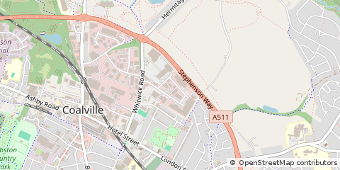 Map of Coalville, Leicestershire