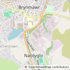Map of Ebbw Vale, Blaenau Gwent