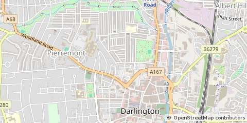Map of Darlington, Durham