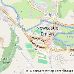 Map of Newcastle Emlyn, Dyfed