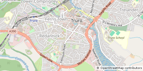 Map of Truro, Cornwall