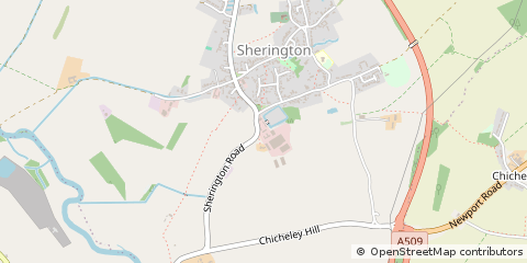 Map of Sherington, Buckinghamshire