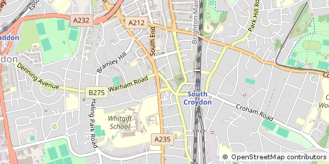 Map of Croydon, South Croydon