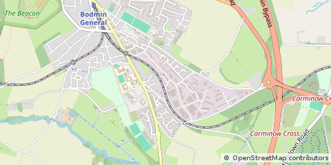 Map of Bodmin, Cornwall