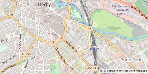 Map of Derby, Derbyshire