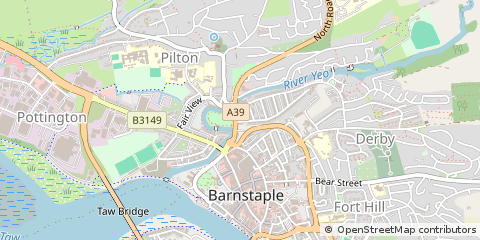 Map of Barnstaple, Devon