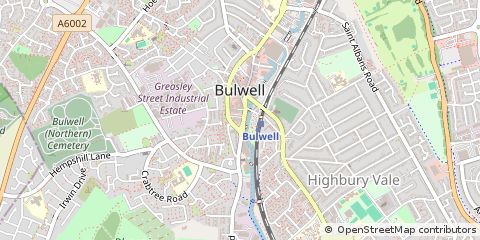 Map of Bulwell, Nottingham