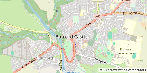 Map of Barnard Castle, County Durham