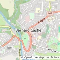 Map of Barnard Castle, County Durham