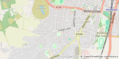 Map of Wilmslow, Cheshire