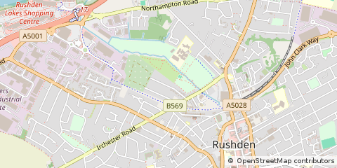Map of Rushden, Northamptonshire