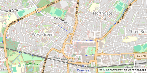 Map of Crawley, West Sussex