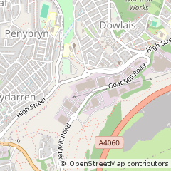 Map of Merthyr Tydfil, MID Glamorgan